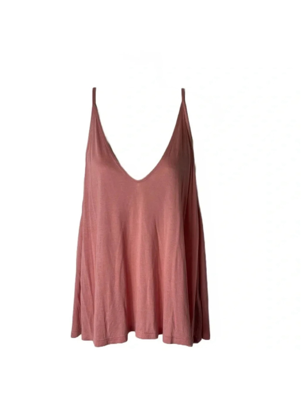 Forever 21 Top Spaghetti Strap Color Pink Size Medium V-Neck